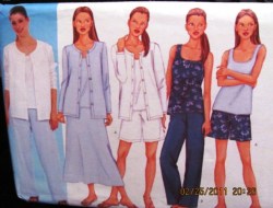 3091 BUTTERICK JACKET,  SHELL TOP,   LONG SKIRT,  SHORTS, PANTS PATTERN 6-10; 18-22 CHOICE uncut