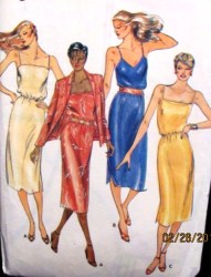3099 COLLAR LS JACKET,LONGER STRAPPY DRESS PATTERN 12-16