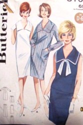 3102 60S 1-2 PC V-SHIFT DRESS SLVS OR NOT PATTERN 14 34