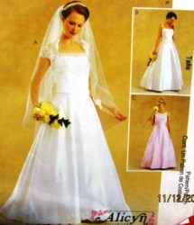 3109 ALICYN DROP WST APPLQ BRIDE GOWN/MAIDS DRESS PATTERN 6-22