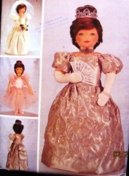 3115 BUTTERICK  23'' DOLL BALLERINA, ROYAL/BRIDAL GOWN,GLOVES,SHOES PATTERN
