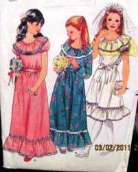 3118 70s GIRLS COMMUNION,FLOWER GIRL DRESS LENGTHS PATTERN 12