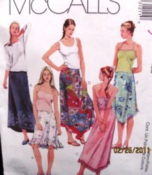 3121 SHAPE HANKIE HEM/ FLOUNCE/ FRINGE SKIRT PATTERN 4-8-10-14