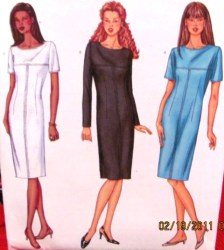 3125 BUTTERICK SO EZ FIT STRAIGHT  SS-LS YOKE DRESS PATTERN 12-16,18-22