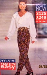 3125 LS RUFFLE PEASANT V-TOP, PANTS PATTERN 6-14,16-24