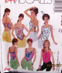 3128 EZ 1 YARD STRAPPY SHAPED CUTIE TOPS PATTERN XS-XL