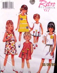 3129 RETRO 1967 SLEEVELESS A-DRESS PATTERN 4-6,7-14 3 SIZES