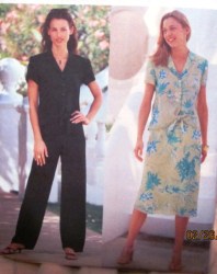 3135 Butterick EZ SS TIED TOP, LINED A-SKIRT, PANTS PATTERN 8-12 or 20-24 choice uncut