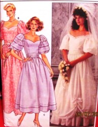 3137 BRIDAL SS FLOOR  GOWN LENGTHS,DRAPE OVRSKRT PATTERN 12