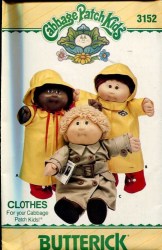 3152 CUTE CPK DOLL RAINCOAT,HAT,BELT, BOOTS PATTERN