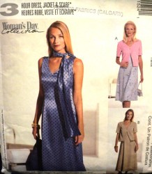 3152 3 HR V-DRESS LENGTHS,SS JACKET, SCARF PATTERN 14-18