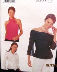 3153 EZ COLLAR, TIED, HALTER BLOUSE SLVS OR NOT PATTERN 6-22