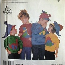 3171 MCCALLS KIDS STRETCH BOXY TOP, DINOSAURS  APPLIQUE, HATS PATTERN 2-10