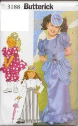 3188 BUTTERICK VICTORIAN BATHING DRESS, PANTALOONS, SKIRT PATTERN 2-5, 6-7
