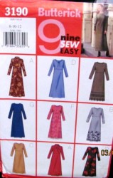 3190 9 EZ LONG EMPIRE LS A-DRESSES PATTERN 8-24 3 SZ