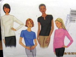 3196 SO EZ STRETCH KNIT SS-LS PULLOVER TOPS PATTERN 6-10,18-22