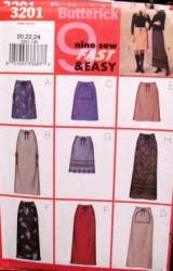 3201 BUTTERICK 9 EZ CONTOUR A-LINE SKIRTS LENGTHS PATTERN 8-24 3 SIZES CHOICE