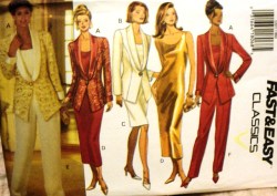 3203 BUTTERICK SO EZ LONG JACKET, SHIFT DRESS, TOP, WIDE LEG PANTS PATTERN 6-10