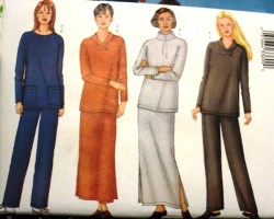 3205  BUTTERICK EZ LS PULLOVER STRETCH KNIT TOP,  SKIRT, PANTS PATTERN 14-24 2 SIZES CHOICE