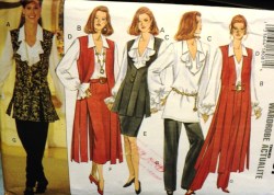 3207 LONG FRINGE VEST LENGTHS,BLOUSE,SKIRT,PANTS PATTERN 12-16