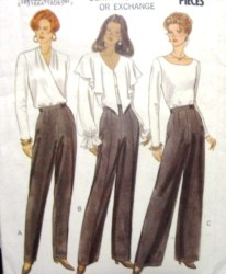 3209 BUTTERICK EZ TAPER- WIDE LEG PANTS 3 PC PATTERN ,20-24
