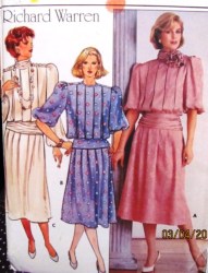 3209 TUCK BACK BUTTON TOP,FLARE PLEAT SKIRT LENGTHS PATTERN 10