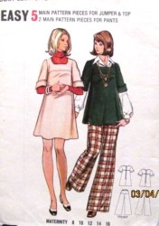 3210 MATERNITY JUMPER,TOP,PANTS 70S PATTERN 10