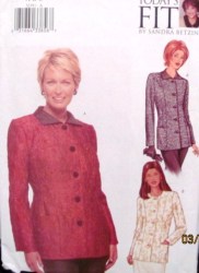 3239 Vogue BETZINA LOOSE LINED PRINCESS BUTTON JACKET PATTERN ABC,  or DEF Choice Uncut