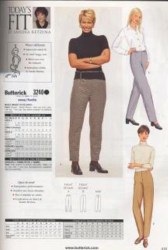 3240  BUTTERICK  BETZINA SEMI FIT TAPER SMART PANTS PATTERN ABC,  GHIJ choice uncut