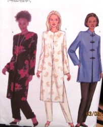 3249 EZ LONG MANDARIN TUNIC LENGTHS,TAPER PANTS PATTERN 8-18