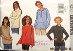 3255 EZ KNIT PULLOVER TOP, HOOD/ZIPPER OR NOT PATTERN 8-12,20-24