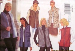 3257 EZ LINED ZIPPERED VESTS COLLAR OR NOT PATTERN 6-22 3 SZS