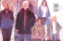 3258 Butterick  EZ FLEECE/  FUR COLLAR/ HOOD ZIP OR NOT JACKET PATTERN 20-24 uncut