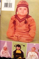 3266 BABY PAPOOSE, PRINCESS, BEE, ANGEL COSTUME PATTERN NB-XL