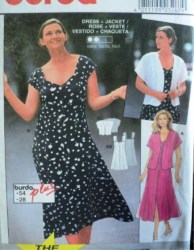 3267 BURDA STRAPPY BUTTON DRESS,SHORT JACKET PATTERN 18-28