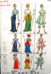 3273 SKIRT PEPLUM BUSTLE PANTLOON  HAT PATTERN 6-12 KID 10 14 16