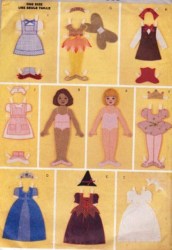 3280 BUTTERICK 12'' FABRIC ''PAPER''  DOLLS, CLOTHES, OUTFITS  PATTERN NEW