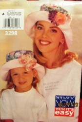 3298 ADULTS/MISSIE BRIM CONTRAST FLOPPY HAT PATTERN S-LG