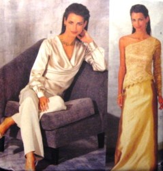 3301 LS/1 SHOULDER TOP,LONG A-SKIRT,FLARE PANTS PATTERN 8-24