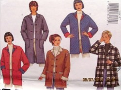 3306 EZ LONG REVERSIBLE OR NOT COLLAR JACKET PATTERN 8-12