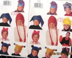 3317 BOYS GIRLS JESTER HATS, TOQUES, SCARVES PATTERN LG-XL