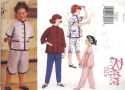 3319 RETRO 55 QUILTED OR NOT PJ JACKET,PANTS PATTERN 2-5