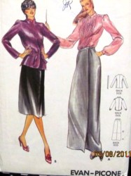 3326 BUTTERICK LINED FUNNEL JACKET, BLOUSE, WRAP SKIRT LENGTHS PATTERN 10