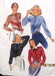 3335 70s LOOSE LONG SLEEVE PETER PAN COLLAR BLOUSE PATTERN 10