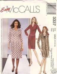 3337 COLLAR SHIRT DRESS PATTERN 4-10,12-18