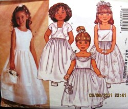 3351 GIRLS SHORTI JACKET,LONG DIRNDL DRESS,OVRSKIRT PATTERN 2-8