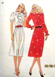 3354 70s LONG RUFFLE YOKE SS-LS DRESS PATTERN 8
