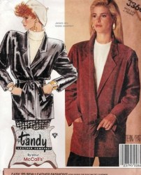 3366 TANDY LINED LEATHER BUTTON JACKET, BELT PATTERN 10; 12, 14, 16 CHOICE