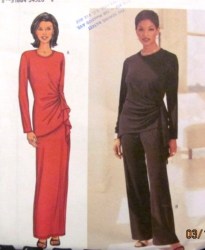 3371 BUTTERICK KNIT ASYMMETRIC TOP,  LONG SKIRT, PANTS PATTERN 8-12-16, 20-24 CHOICE