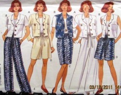 3373 SO EZ UNLINED JACKET,SKIRT,WIDE SHORTS,PANTS PATTERN 12-16